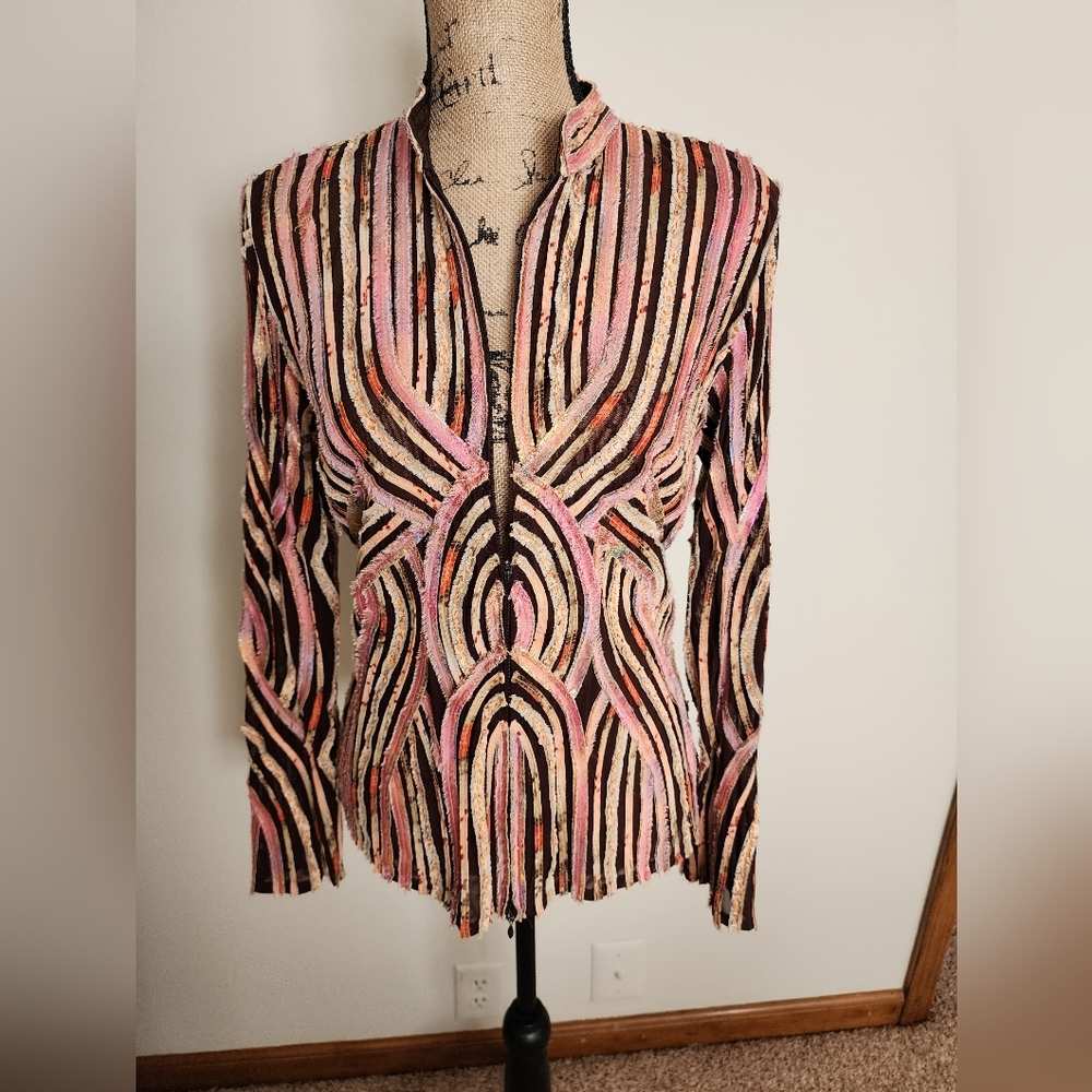 Alexandra Rosati Designer Multi-Color Mesh Geomet… - image 4